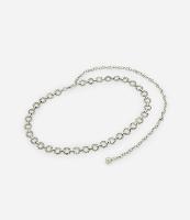 Cinto Estreito em Metal Liso e  Correntinha e Bolinha - 1