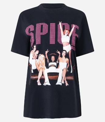Camiseta em Algodão com Estampa Frente e Costas Spice Girls