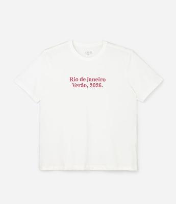 Camiseta Alongada em Algodão com Estampa Rio de Janeiro 2026 Curve & Plus Size