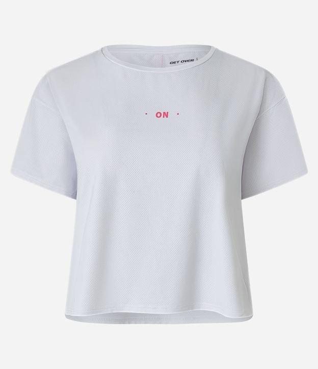 Camiseta Cropped Esportiva em Microfibra Texturizada com Detalhe nas Costas - 1