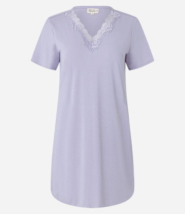 Camisola em Microfibra com Renda no Decote - 1