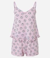 Pijama Short Doll em Microfibra com Estampa de Olho Grego - 1