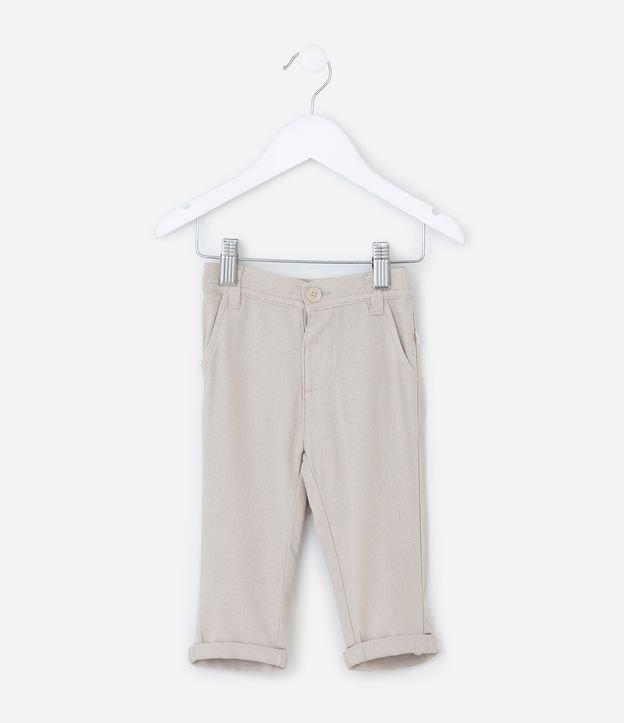 Calça Infantil em Cambraia com Bolso Faca - Tam 0 a 18 Meses - 1