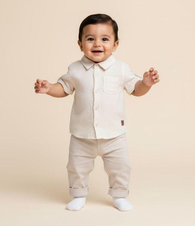 Calça Infantil em Cambraia com Bolso Faca - Tam 0 a 18 Meses - 2