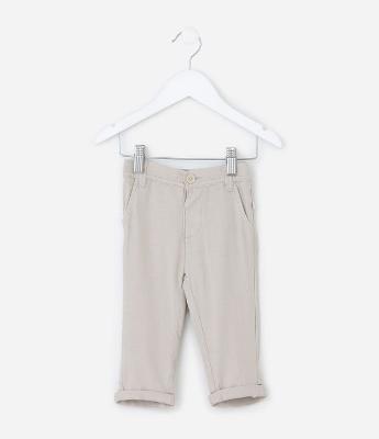 Calça Infantil em Cambraia com Bolso Faca - Tam 0 a 18 Meses
