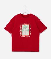 Camiseta Infantil Regular com Estampa de Coqueiros - Tam 5 a 14 Anos - 1