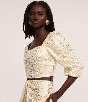 Blusa Cropped em Viscolinho com Estampa de Foil - 2