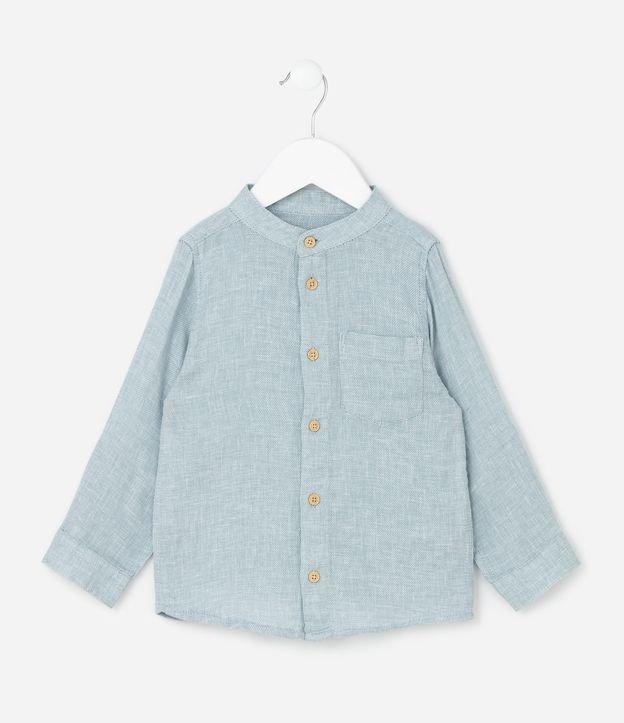 Camisa Infantil com Botões Contrastantes e Bolso - Tam 1 a 6 Anos - 1
