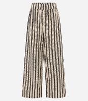 Calça Reta em Tricô com Listras e Cós Elástico - 1