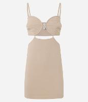 Vestido Curto em Crepe com Busto Pespontado e Recortes - 1