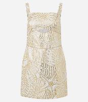 Vestido Curto de Alça em Viscolinho com Estampa Foil - 1