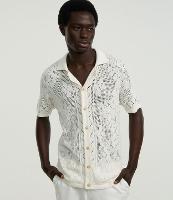 Camisa Regular em Algodão com Textura e Efeito Crochê - 1