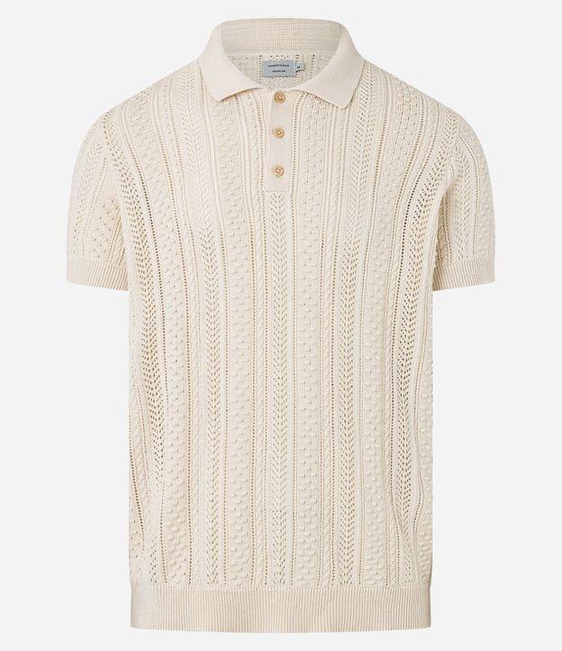Camisa Polo Texturizada com Pontos Abertas - 1