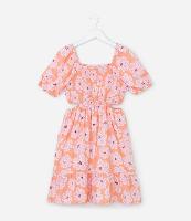 Vestido Infantil com Cut Out e Manga Bufante - Tam 5 a 14 Anos - 1