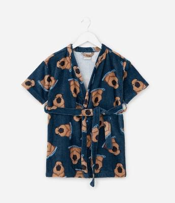 Roupão Infantil Atoalhado com Estampa de Capivara - Tam 3 a 16 Anos