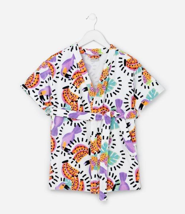 Roupão Infantil Atoalhado com Estampa Tropical - Tam 3 a 16 Anos - 1