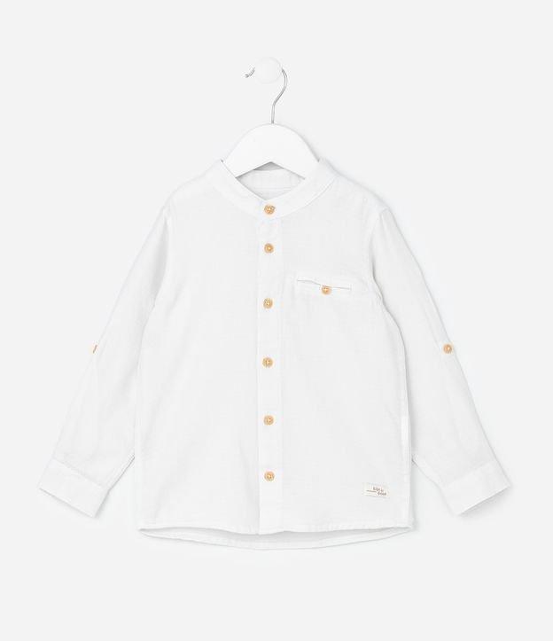 Camisa Infantil com Gola Padre e Botões Contrastantes - Tam 1 a 6 Anos - 1