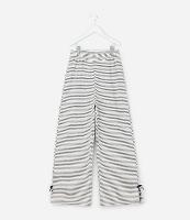 Calça Infantil Reta em Moletinho com Listras e Laço Texturizada - TAm 7 a 14 Anos - 1