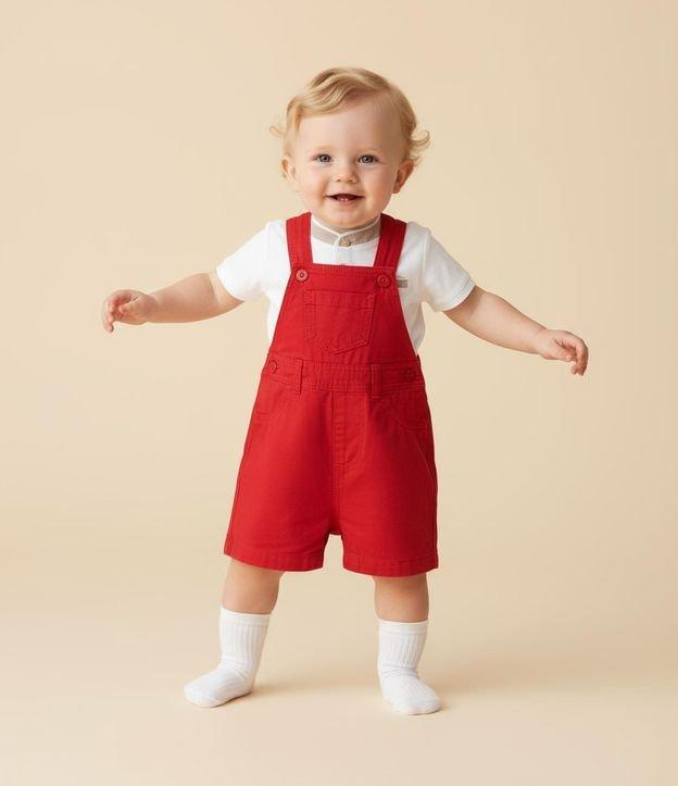 Jardineira Infantil em Sarja com Bolsos - Tam 0 a 18 Meses - 2