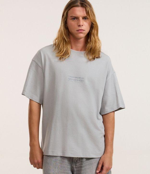 Camiseta Oversized em Algodão com Estampa Lettering Transcend Estonada - 1