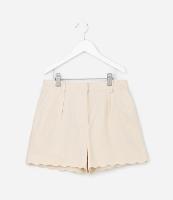 Short Alfaiatado em Viscolinho com Barra Nuvem - Tam 5 a 14 Anos - 1