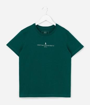 Camiseta Infantil Regular com Estampa de Mini Ícone de Barco - Tam 5 a 14 Anos