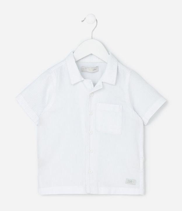 Camisa Infantil com bolsinho Texturizada - Tam 1 a 6 Anos - 1