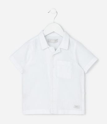 Camisa Infantil com bolsinho Texturizada - Tam 1 a 6 Anos