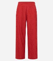 Calça Reta Cintura Alta em Laise com Textura Vazada - 1