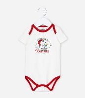 Body Infantil com Estampa de Natal Snoopy - Tam 0 a 18 Meses - 1
