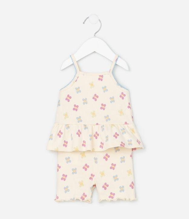 Conjunto Infantil com Estampa de Borboletas - Tam 0 a 18 Meses - 1
