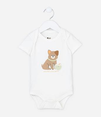 Body Infantil com Estampa Cachorrinho - Tam 0 a 18 meses