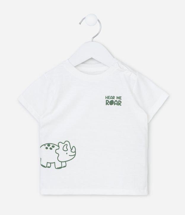 Camiseta Infantil com Estampa de Dinossauro - Tam 0 a 18 Meses - 1