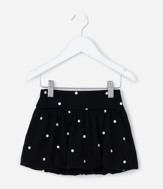 Saia Infantil Balonê com Estampa Poá Texturizada - Tam 1 a 6 Anos - 1