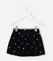 Saia Infantil Balonê com Estampa Poá Texturizada - Tam 1 a 6 Anos - 1