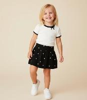 Saia Infantil Balonê com Estampa Poá Texturizada - Tam 1 a 6 Anos - 2