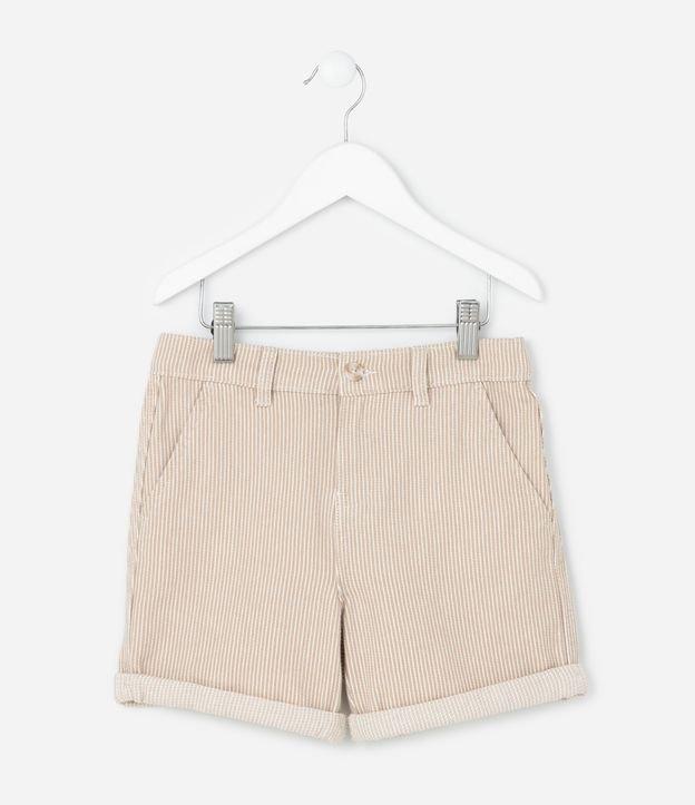 Bermuda Infantil em Sarja com Estampa de Listras - Tam 1 a 6 Anos - 1