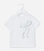 Camiseta Infantil com Estampa de Laço  - Tam 1 a 6 Anos - 1