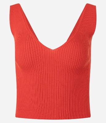 Blusa Regata em Tricô com Decote em V