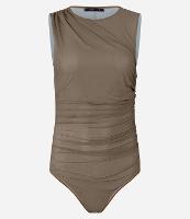 Body em Tule com Gola Redonda e Franzidos - 1