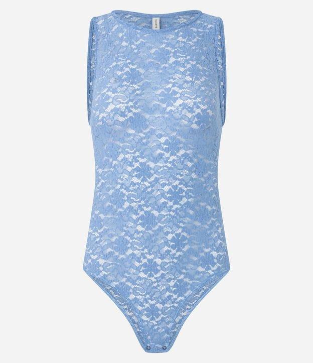 Body em Renda Sem Manga com Transparência - 1