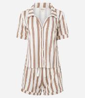 Pijama Short Doll Americano em Viscolycra com Estampa Listrada - 1