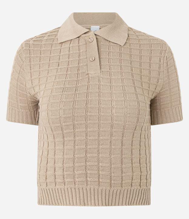 Blusa Polo em Tricô com Textura - 1