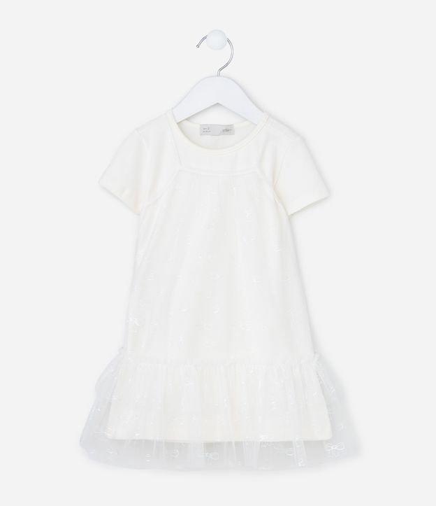 Vestido Infantil com Sobreposição de Tule - Tam 1 a 6 Anos - 1