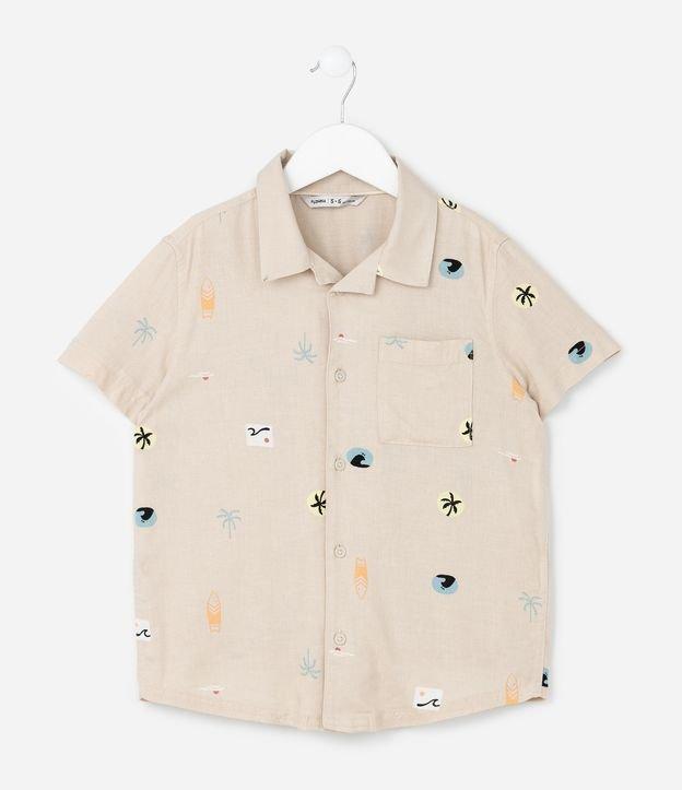 Camisa Infantil com Estampa Mini Ícones - Tam 5 a 14 Anos - 1