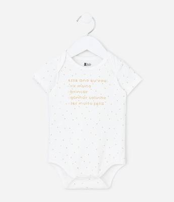 Body Infantil com Frases Ano Novo - Tam 0 a 18 Meses