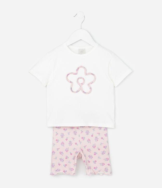 Conjunto Infantil em Cotton com Flores - Tam 1 a 6 Anos - 1