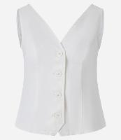 Colete Acinturado em Sarja com Botões e Pences - 1