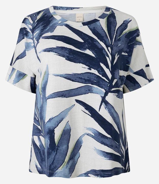 Blusa em Viscolycra com Estampa Folhagem - 1