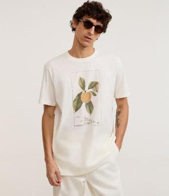 Camiseta em Algodão com Estampa Tropical Fruta